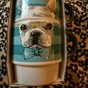 14.5 OZ Stacking frenchie Coffee Mugs Set